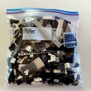 14.5 oz Black White Gray Lego Building Blocks